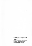 Commencement Program [Fall 1970] by St. Cloud State University
