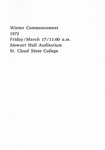 Commencement Program [Winter 1972] by St. Cloud State University