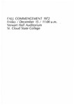 Commencement Program [Fall 1972] by St. Cloud State University