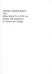 Commencement Program [Winter 1974] by St. Cloud State University