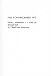 Commencement Program [Fall 1975]