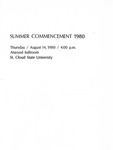 Commencement Program [Summer 1980] by St. Cloud State University