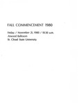 Commencement Program [Fall 1980]