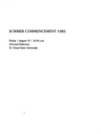 Commencement Program [Summer 1983] by St. Cloud State University