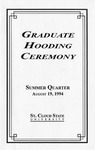 Commencement Program [Summer 1994] by St. Cloud State University