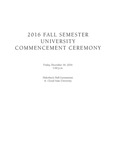 Commencement Program [Fall 2016]