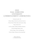 Commencement Program [Fall 2022]